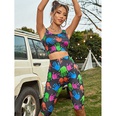 2022 spring and summer new printed round neck camisole twopiece suit womenpicture11